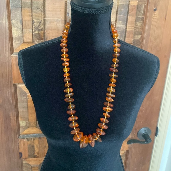 Genuine Baltic amber chunky beaded necklace